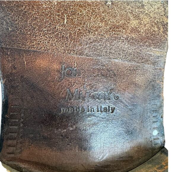 Johnston & Murphy Brown Leather Lace Up Almond Toe Dress Shoes Made In Italy 10M - Picture 11 of 14
